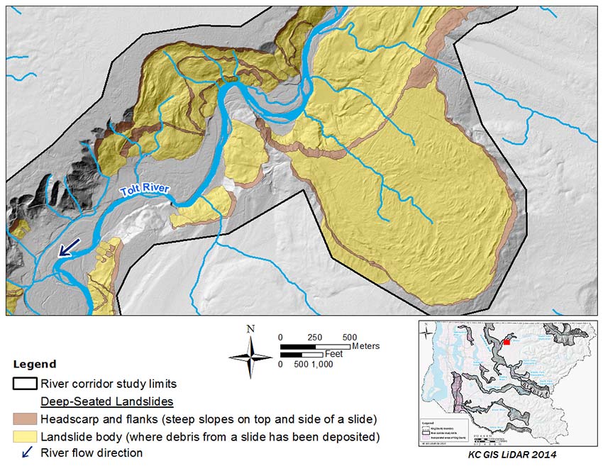 Types of landslides along King County river corridors King County