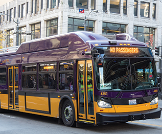 Zero emissions bus fleet powered by renewable energy