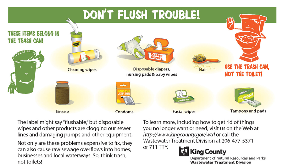 Don't flush trouble - King County